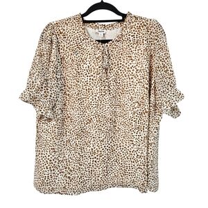 NWT J.Crew Short-sleeve Ruffle Tie-Neck Top Size XXL